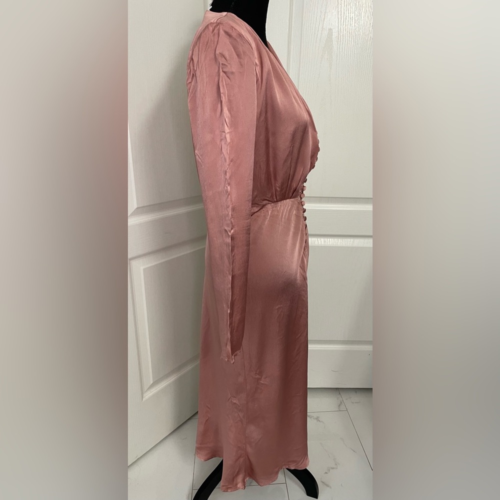 GHOST London vintage midi dress antique rose size S 40s elegant classy bride - Picture 3 of 10